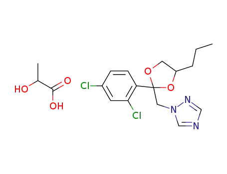 1-[2-(2,4-dichlorophenyl)-4-propyl-1,3-dioxolan-2-ylmethyl]-1H-1,2,4-triazol-4-ium D,L-lactate