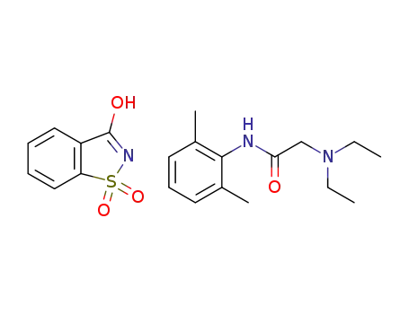 2-((2,6-dimethylphenyl)amino)-N,N-diethyl-2-oxoethan-1-aminium benzo[d]isothiazol-3-olate 1,1-dioxide