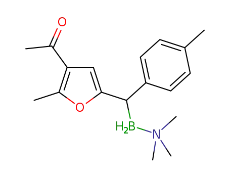 1-(5-(trimethylamine-boranyl(p-tolyl)methyl)-2-methylfuran-3-yl)ethan-1-one