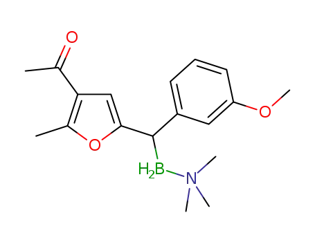 1-(5-(trimethylamine-boranyl(3-methoxyphenyl)methyl)-2-methylfuran-3-yl)ethan-1-one