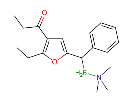 1-(5-(trimethylamine-boranyl(phenyl)methyl)-2-ethylfuran-3-yl)propan-1-one