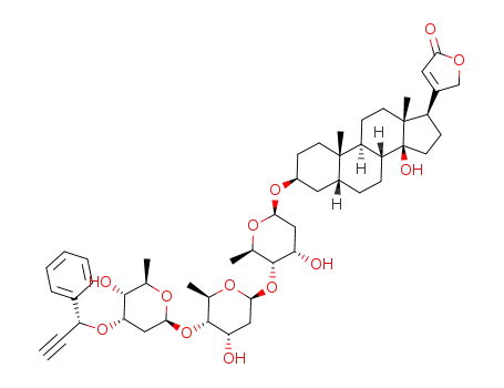 4-((3S,5R,8R,10S,13R,14S,17R)-14-hydroxy-3-(((2R,4S,5S,6R)-4-hydroxy-5-(((2S,4S,5S,6R)-4-hydroxy-5-(((2S,4S,5R,6R)-5-hydroxy-6-methyl-4-(((R)-1-phenylprop-2-yn-1-yl)oxy)tetrahydro-2H-pyran-2-yl)oxy)-6-methyltetrahydro-2H-pyran-2-yl)oxy)-6-methyltetrahydro-2H-pyran-2-yl)oxy)-10,13-dimethylhexadecahydro-1H-cyclopenta[a]phenanthren-17-yl)furan-2(5H)-one