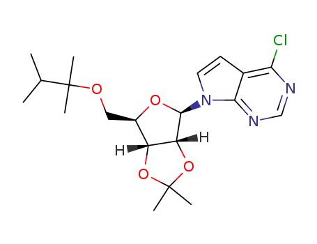 4-chloro-2,3-O-isopropylidene-5-O-(tertbutyldimethylsilyl)-7-(β-D-ribofuranosyl)-7H-pyrrolo[2,3-d]pyrimidine