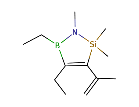 Molecular Structure of 81620-70-4 (1-Aza-2-sila-5-boracyclopent-3-ene,
4,5-diethyl-1,2,2-trimethyl-3-(1-methylethenyl)-)