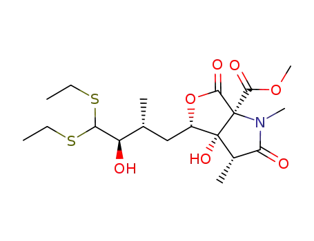 (3R,3aS,4S,6aR)-4-((2R,3R)-4,4-Bis-ethylsulfanyl-3-hydroxy-2-methyl-butyl)-3a-hydroxy-1,3-dimethyl-2,6-dioxo-tetrahydro-furo[3,4-b]pyrrole-6a-carboxylic acid methyl ester
