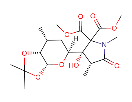 (3S,4R)-3-Hydroxy-1,4-dimethyl-5-oxo-3-((3aR,5S,7R,7aR)-2,2,7-trimethyl-tetrahydro-[1,3]dioxolo[4,5-b]pyran-5-yl)-pyrrolidine-2,2-dicarboxylic acid dimethyl ester