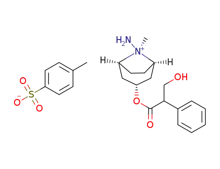 (1R,3r,5S,8r)-8-amino-3-((3-hydroxy-2-phenylpropanoyl)oxy)-8-methyl-8-azabicyclo[3.2.1]octan-8-ium 4-methylbenzenesulfonate