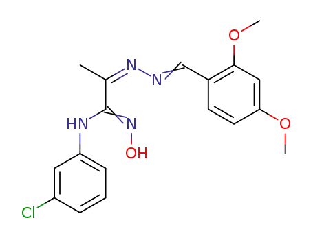 Molecular Structure of 126389-68-2 (3-chloro-N-{(1Z)-2-[(2E)-2-(2,4-dimethoxybenzylidene)hydrazinyl]-1-nitrosoprop-1-en-1-yl}aniline)
