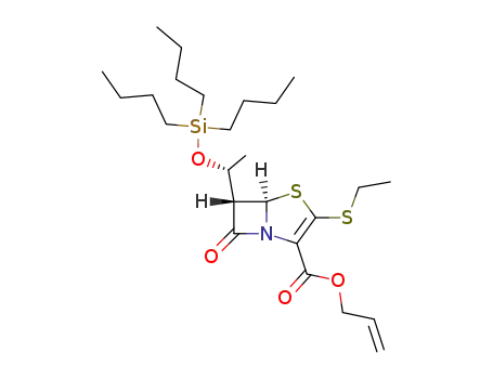 (5R,6S)-3-Ethylsulfanyl-7-oxo-6-((R)-1-tributylsilanyloxy-ethyl)-4-thia-1-aza-bicyclo[3.2.0]hept-2-ene-2-carboxylic acid allyl ester
