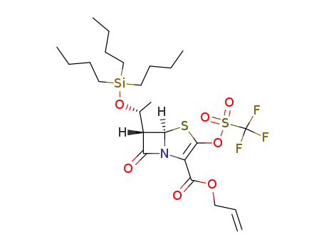 (5R,6S)-7-Oxo-6-((R)-1-tributylsilanyloxy-ethyl)-3-trifluoromethanesulfonyloxy-4-thia-1-aza-bicyclo[3.2.0]hept-2-ene-2-carboxylic acid allyl ester