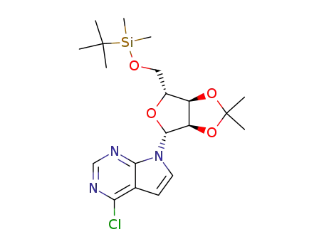 4-chloro-7-<5-O-<(1,1-dimethylethyl)dimethylsilyl>-2,3-O-(1-methylethylidene)-β-D-ribofuranosyl>-7H-pyrrolo<2,3-d>pyrimidine