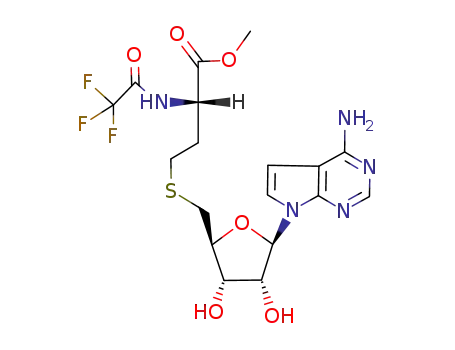 (S)-4-[(2S,3S,4R,5R)-5-(4-Amino-pyrrolo[2,3-d]pyrimidin-7-yl)-3,4-dihydroxy-tetrahydro-furan-2-ylmethylsulfanyl]-2-(2,2,2-trifluoro-acetylamino)-butyric acid methyl ester