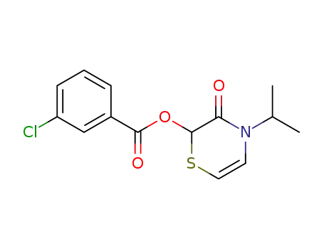 Molecular Structure of 82912-51-4 (Benzoic acid, 3-chloro-,
3,4-dihydro-4-(1-methylethyl)-3-oxo-2H-1,4-thiazin-2-yl ester)