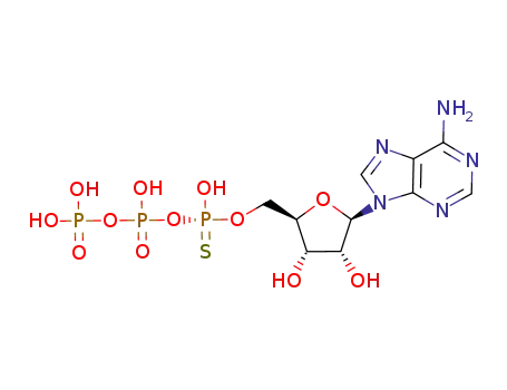 Molecular Structure of 58976-48-0 (Adenosine-5''-O-(1-thiotriphosphoric acid), Sp-isomer)