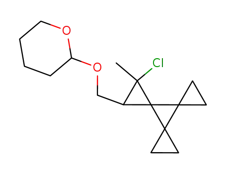 Molecular Structure of 137943-50-1 (2H-Pyran,
2-[(2-chloro-2-methyltrispiro[2.0.2.0.2.0]nonyl)methoxy]tetrahydro-)