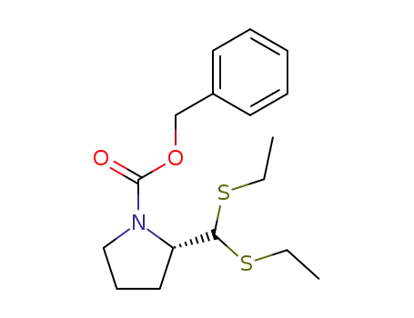 1-Pyrrolidinecarboxylic acid, 2-[bis(ethylthio)methyl]-, phenylmethyl
ester, (S)-