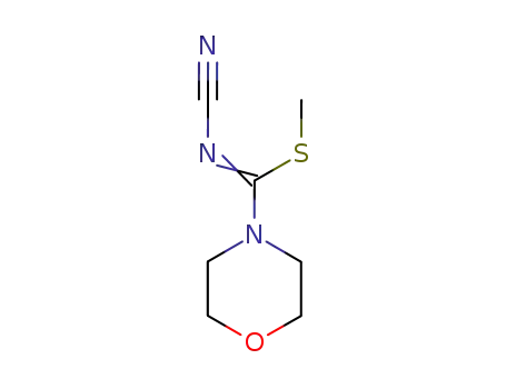 Molecular Structure of 32885-06-6 (4-Morpholinecarboximidothioic acid, N-cyano-, methyl ester)