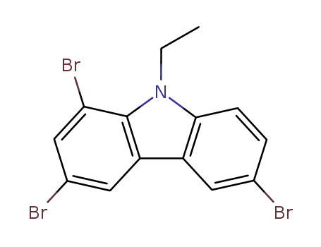 Molecular Structure of 144434-81-1 (9H-Carbazole, 1,3,6-tribromo-9-ethyl-)