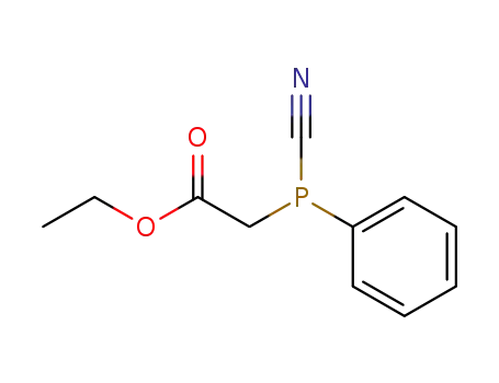 Molecular Structure of 90826-96-3 (Acetic acid, (cyanophenylphosphino)-, ethyl ester)