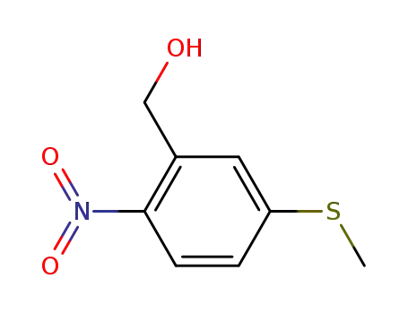 Molecular Structure of 105762-12-7 (Benzenemethanol, 5-(methylthio)-2-nitro-)