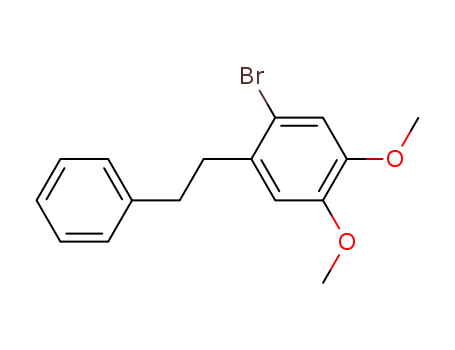 Molecular Structure of 106053-67-2 (Benzene, 1-bromo-4,5-dimethoxy-2-(2-phenylethyl)-)