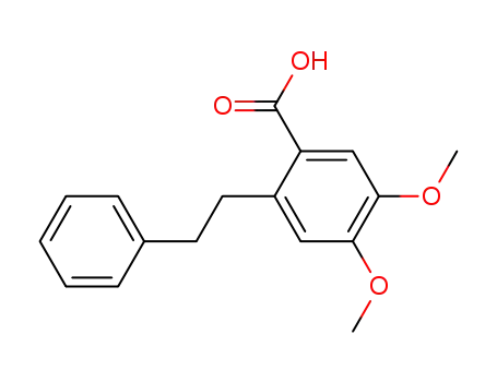 Molecular Structure of 106053-50-3 (Benzoic acid, 4,5-dimethoxy-2-(2-phenylethyl)-)