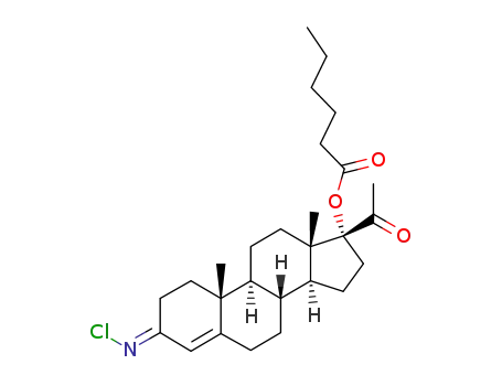 syn-17α-Caproyloxy-Δ4-pregnen-20-on-3-N-chlorimin