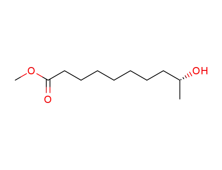 Molecular Structure of 85551-52-6 (Decanoic acid, 9-hydroxy-, methyl ester, (R)-)