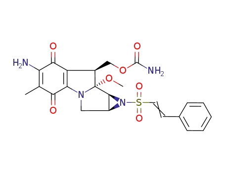 <1aS-(1a4a,8β,8aα,8bα)>-6-amino-8-<<(aminocarbonyl)oxy>methyl>-1,1a,2,8,8a,8b-hexahydro-8a-methoxy-5-methyl-1-(styryl)sulfonylazilidino<2',3':3,4>pyrrolo<1,2-a>indole-4,7-dione