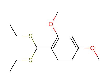 Molecular Structure of 114478-87-4 (Benzene, 1-[bis(ethylthio)methyl]-2,4-dimethoxy-)