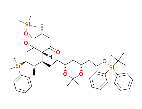 <2R-<2α,3α,4α(4R*,6S*),4aα,7β,8β>>-4-<2-<6-<2-<<(1,1-Dimethylethyl)diphenylsilyl>oxy>ethyl>-2,2-dimethyl-1,3-dioxan-4-yl>ethyl>-2-(dimethylphenylsilyl)hexahydro-3,7-dimethyl-8-<(trimethylsilyl)oxy>-3H-naphth<1,8a-b>oxiren-5(6H)-one