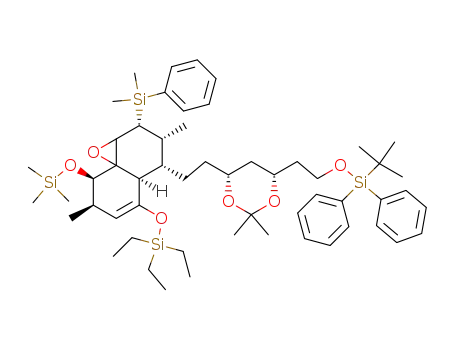 <2R-<2α,3α,4α(4R*,6S*),4aα,7β,8β>>-<<4-<2-<6-<2-<<(1,1-Dimethylethyl)diphenylsilyl>oxy>ethyl>-2,2-dimethyl-1,3-dioxan-4-yl>ethyl>-2-(dimethylphenylsilyl)-1a,2,4,4a,7,8-hexahydro-3,7-dimethyl-5-<(triethylsilyl)oxy>-3H-naphth<1,8a-b>oxiren-8-yl>....