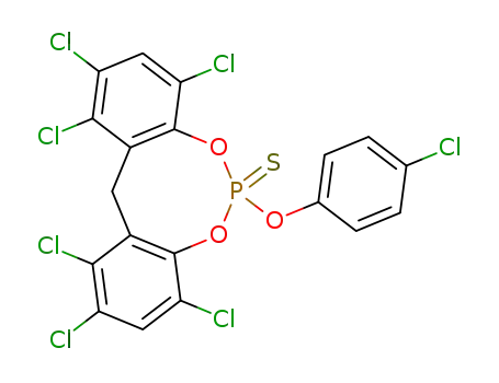 6-(4'-chlorophenoxy)-1,2,4,8,10,11-hexachloro-12H-dibenzo<1,3,2>dioxaphosphocin-6-sulfide
