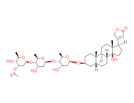 Card-20(22)-enolide,3-[(O-3-O-acetyl-2,6-dideoxy-b-D-ribo-hexopyranosyl-(1&reg;4)-O-2,6-dideoxy-b-D-ribo-hexopyranosyl-(1&reg;4)-2,6-dideoxy-b-D-ribo-hexopyranosyl)oxy]-14-hydroxy-, (3b,5b)-