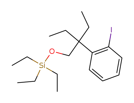 Molecular Structure of 219679-01-3 (Silane, triethyl[2-ethyl-2-(2-iodophenyl)butoxy]-)