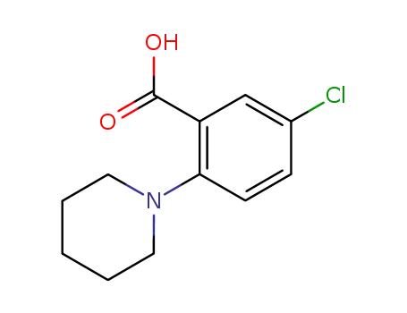 Molecular Structure of 77265-96-4 (Benzoic acid, 5-chloro-2-(1-piperidinyl)-)