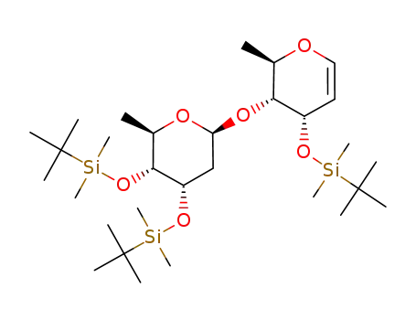 4-O-[3,4-bis-(tert-butyldimethylsilyl)-2,6-dideoxy-β-D-allopyranosyl]-3-(tert-butyldimethylsilyl)-1,5-anhydro-2,6-dideoxy-D-ribo-hex-1-entol