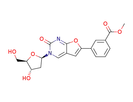 3-[3-((2R,4S,5R)-4-Hydroxy-5-hydroxymethyl-tetrahydro-furan-2-yl)-2-oxo-2,3-dihydro-furo[2,3-d]pyrimidin-6-yl]-benzoic acid methyl ester