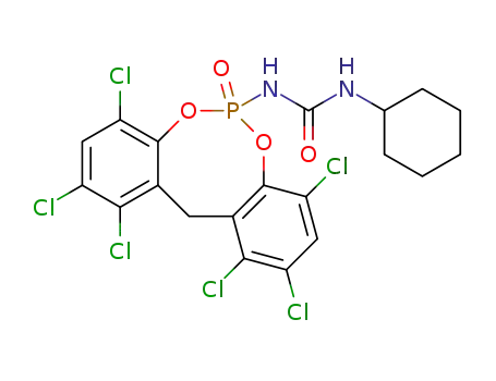 1-cyclohexyl-3-(1,2,4,8,10,11-hexachloro-6-oxo-12H-5,7-dioxa-6λ5-phospha-dibenzo[a,d]cycloocten-6-yl)-urea