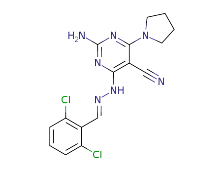 2-Amino-4-{N'-[1-(2,6-dichloro-phenyl)-meth-(E)-ylidene]-hydrazino}-6-pyrrolidin-1-yl-pyrimidine-5-carbonitrile