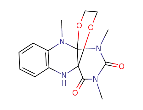 Molecular Structure of 64267-60-3 (4a,10a-(Epoxyethanoxy)benzo[g]pteridine-2,4(1H,3H)-dione,
5,10-dihydro-1,3,10-trimethyl-)
