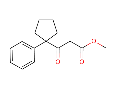 Molecular Structure of 880352-58-9 (Cyclopentanepropanoic acid, b-oxo-1-phenyl-, methyl ester)