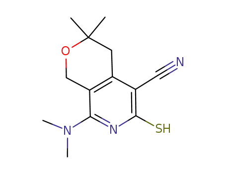 Molecular Structure of 889656-79-5 (1H-Pyrano[3,4-c]pyridine-5-carbonitrile,
8-(dimethylamino)-3,4,6,7-tetrahydro-3,3-dimethyl-6-thioxo-)