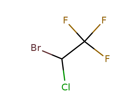 Molecular Structure of 151-67-7 (1,1,1-Trifluoro-2-bromo-2-chloroethane)