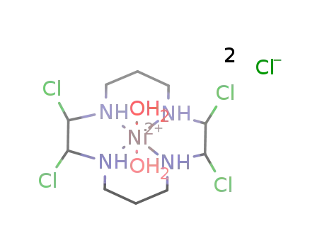 (1,5,8,12-tetraaza-6,7,13,14-tetrachlorocyclotetradecane)diaquanickel(II) chloride