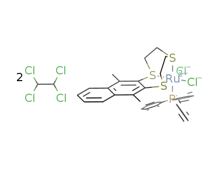 (RuCl2(2,3-S(C2H4S)2-1,4-Me2C10H4-κS,S,S)(PPh3))*2(1,1,2,2-tetrachloroethane)