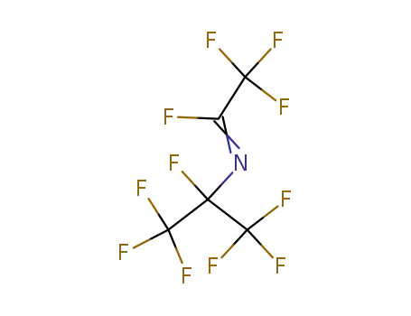Molecular Structure of 2344-11-8 (Ethanimidoyl fluoride,
2,2,2-trifluoro-N-[1,2,2,2-tetrafluoro-1-(trifluoromethyl)ethyl]-)