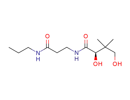 Molecular Structure of 874304-32-2 (Butanamide,
2,4-dihydroxy-3,3-dimethyl-N-[3-oxo-3-(propylamino)propyl]-, (2R)-)