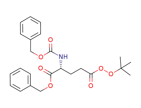 Molecular Structure of 592532-30-4 (Pentaneperoxoic acid,
5-oxo-5-(phenylmethoxy)-4-[[(phenylmethoxy)carbonyl]amino]-,
1,1-dimethylethyl ester, (4S)-)