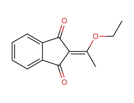 Molecular Structure of 39560-91-3 (1H-Indene-1,3(2H)-dione, 2-(1-ethoxyethylidene)-)